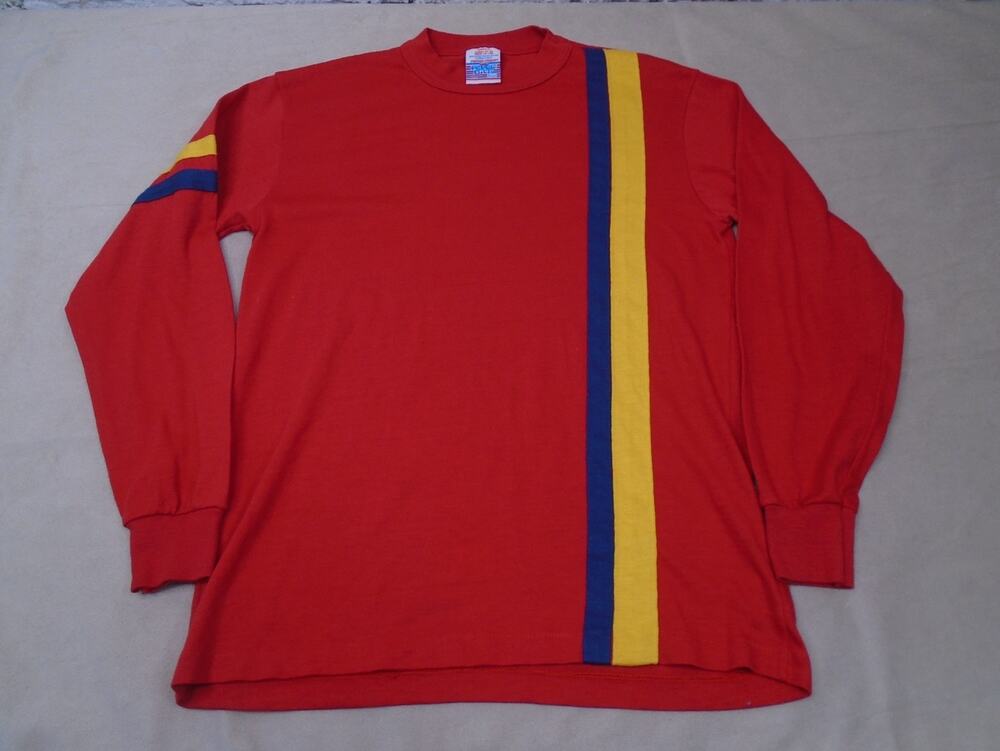 Vintage 70s Sears T Shirt Mens Fits Size Small Single Stitch Striped Put on Shop